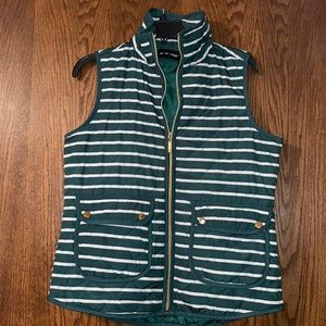 Green and White Striped Vest